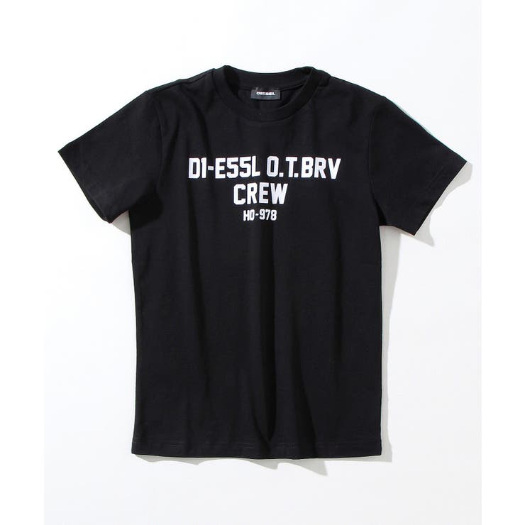 ブラック | DIESEL ディーゼル プリント半袖Tシャツカットソー | SHIFFON