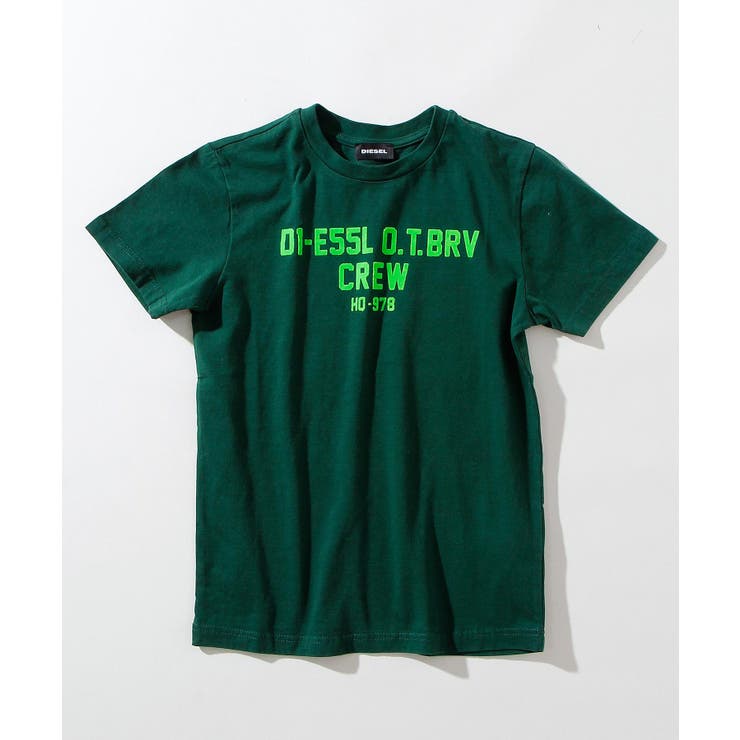 グリーン | DIESEL ディーゼル プリント半袖Tシャツカットソー | SHIFFON