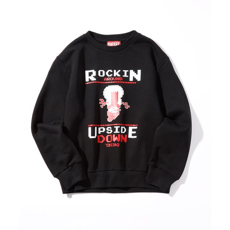 ブラック | DIESEL ディーゼル ブランドロゴ長袖スウェットプルオーバー | SHIFFON