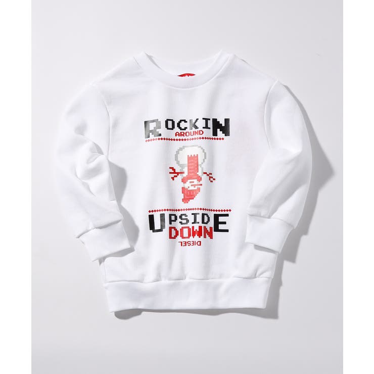 ホワイト | DIESEL ディーゼル ブランドロゴ長袖スウェットプルオーバー | SHIFFON