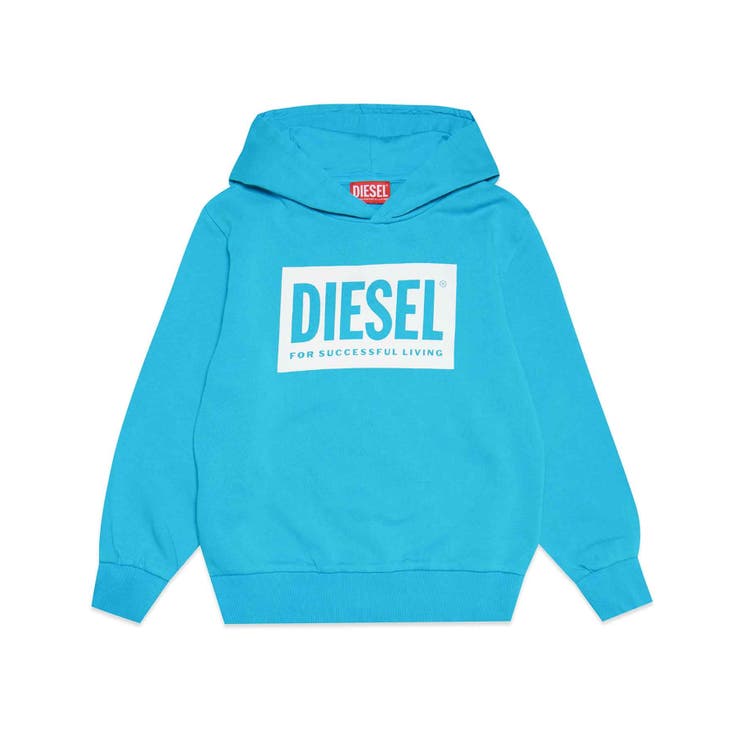 サックスブルー | DIESEL ディーゼル ブランドロゴフーディーパーカー | SHIFFON