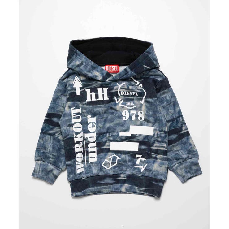 ネイビー | DIESEL ディーゼル グラフィックフーディーパーカー | SHIFFON