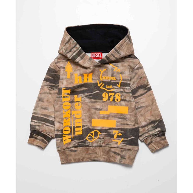 カーキ | DIESEL ディーゼル グラフィックフーディーパーカー | SHIFFON