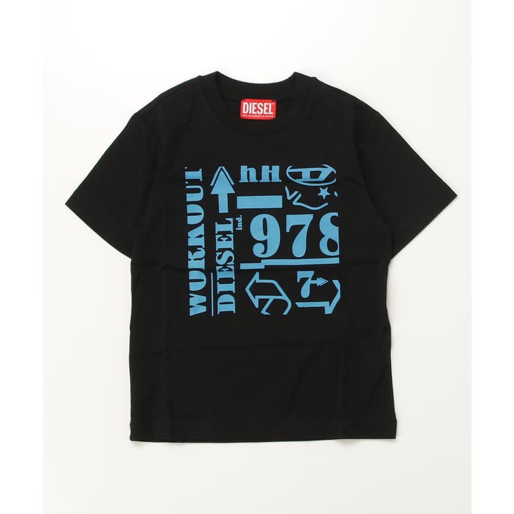 ブラック | DIESEL ディーゼル ブランドロゴグラフィック半袖Tシャツカットソー | SHIFFON