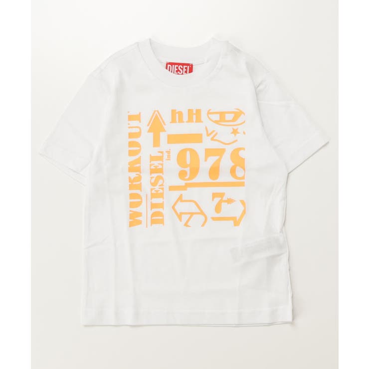 ホワイト | DIESEL ディーゼル ブランドロゴグラフィック半袖Tシャツカットソー | SHIFFON