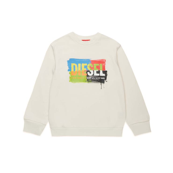 ホワイト | DIESEL ディーゼル ブランドロゴスウェットプルオーバー | SHIFFON