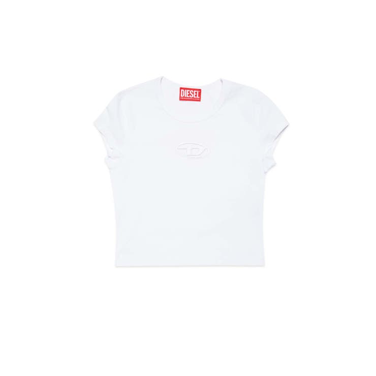 ホワイト | DIESEL ディーゼル ワンポイントブランドロゴ半袖Tシャツカットソー | SHIFFON