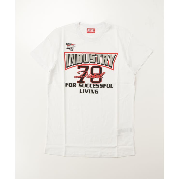 ホワイト | DIESEL ディーゼル グラフィック半袖Tシャツカットソー | SHIFFON