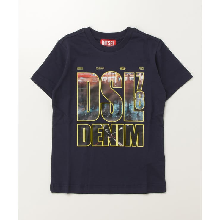 ネイビー | DIESEL ディーゼル ブランドロゴ半袖Tシャツカットソー | SHIFFON