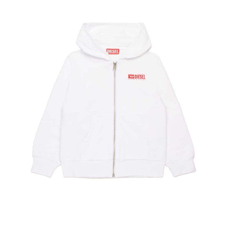 ホワイト | DIESEL ディーゼル バックブランドロゴジップアップフーディーパーカー | SHIFFON