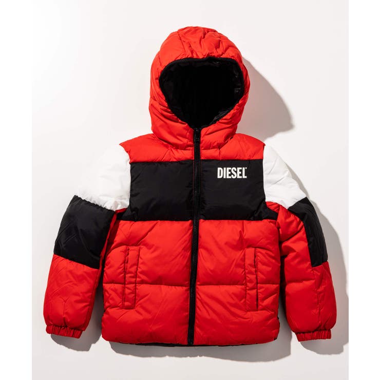 レッド | DIESEL ディーゼル ブランドロゴ中綿ジャケットコート | SHIFFON