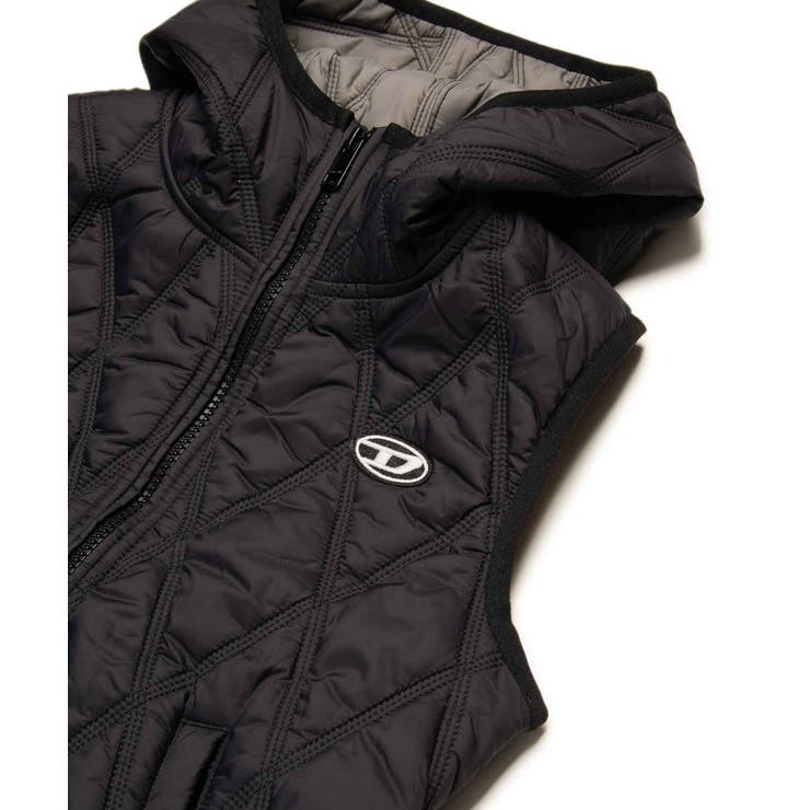 DIESEL ディーゼル ワンポイントブランドロゴフードベスト | SHIFFON | 詳細画像5 