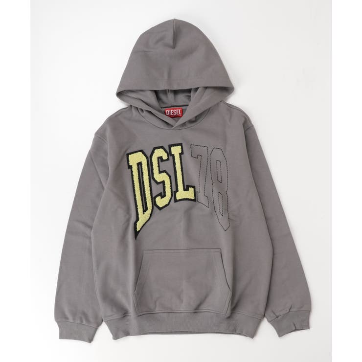 ダークグレー | DIESEL ディーゼル ブランドロゴフーディーパーカー | SHIFFON