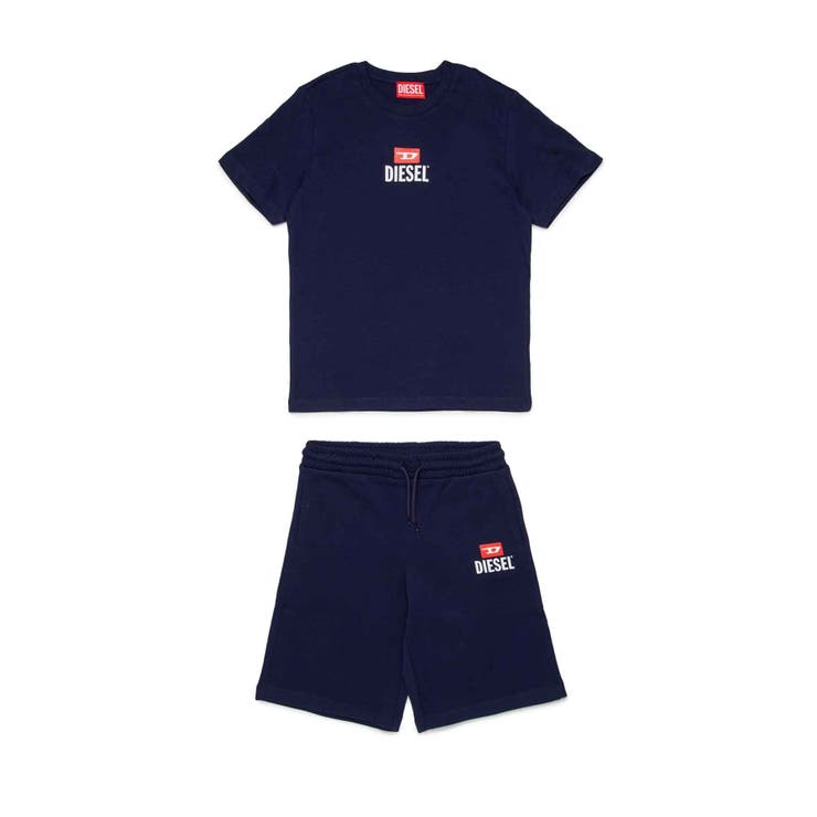 ネイビー | DIESEL ディーゼル ワンポイントブランドロゴ半袖Tシャツショートパンツセッ… | SHIFFON