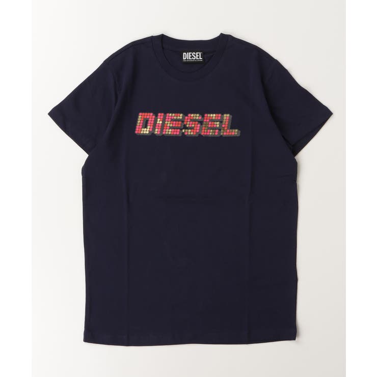 ネイビー | DIESEL ディーゼル ブランドロゴ半袖Tシャツカットソー | SHIFFON