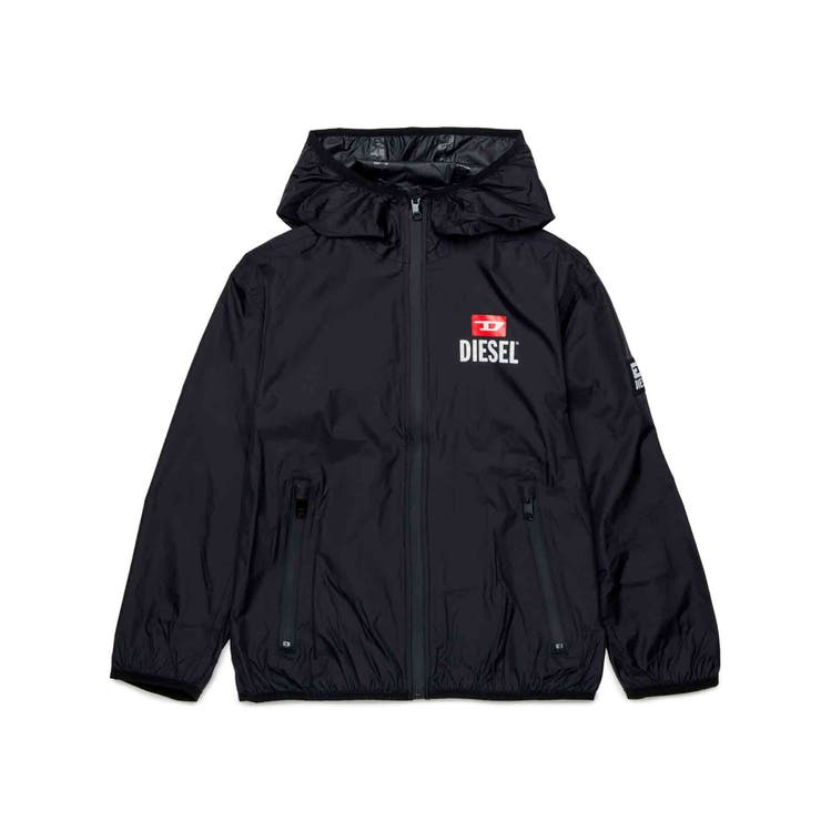ブラック | DIESEL ディーゼル ワンポイントブランドロゴシップアップジャケット | SHIFFON