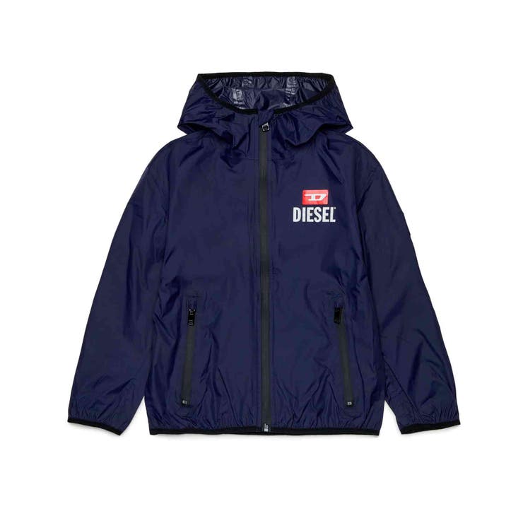ネイビー | DIESEL ディーゼル ワンポイントブランドロゴシップアップジャケット | SHIFFON