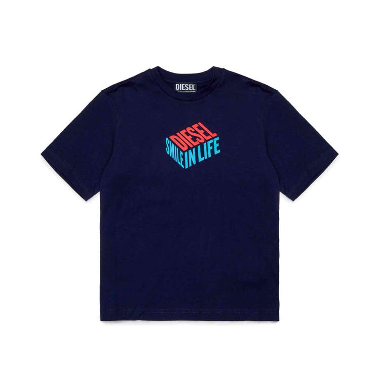 ネイビー | DIESEL ディーゼル ブランドロゴ半袖Tシャツカットソー | SHIFFON