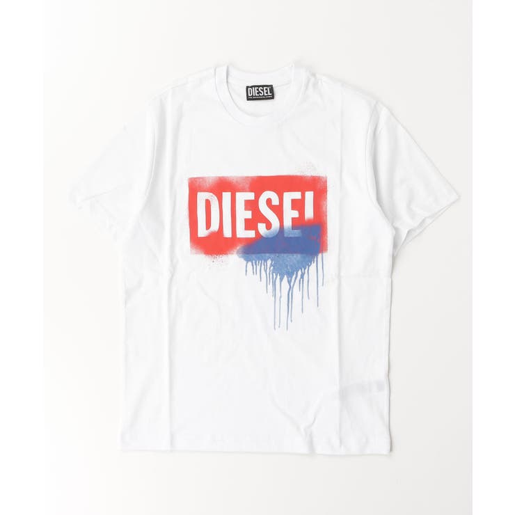 ホワイト | DIESEL ディーゼル ブランドロゴ半袖Tシャツカットソー | SHIFFON