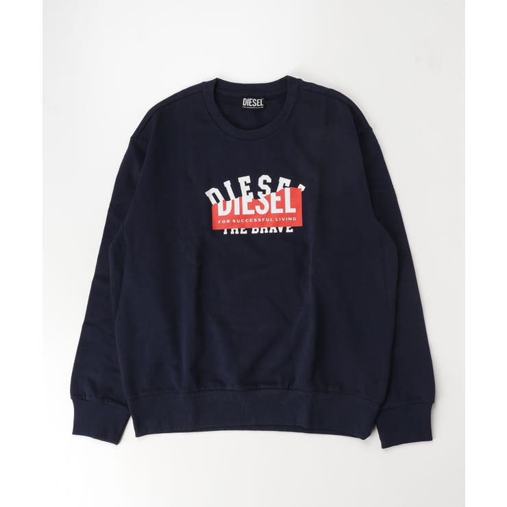 ネイビー | DIESEL ディーゼル ブランドロゴスウェットプルオーバー | SHIFFON