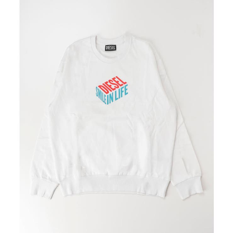 ホワイト | DIESEL ディーゼル ブランドロゴスウェットプルオーバー | SHIFFON
