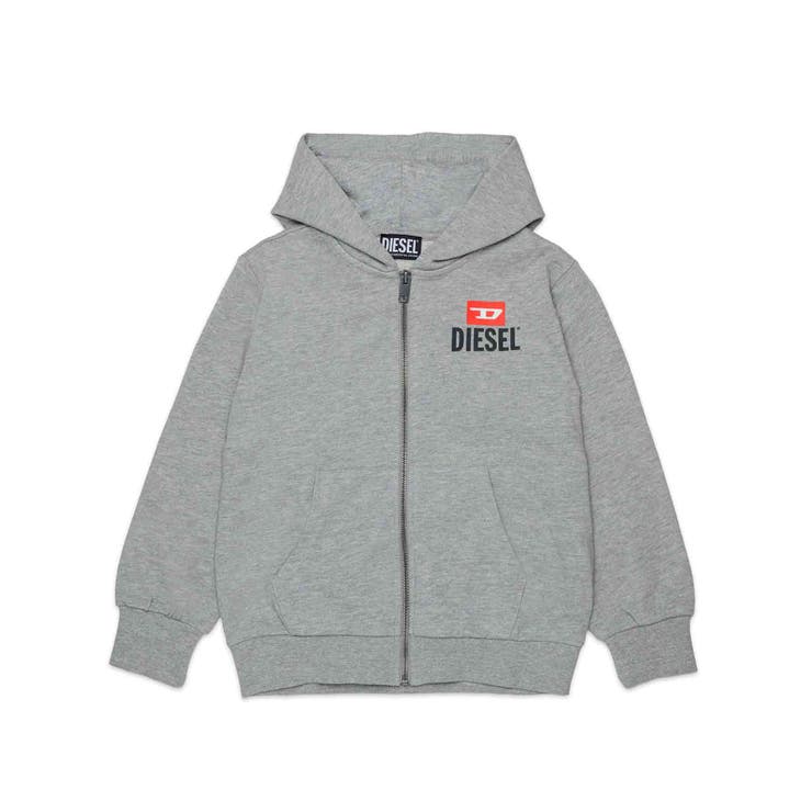 グレー | DIESEL ディーゼル ブランドロゴジップアップパーカーフーディー | SHIFFON