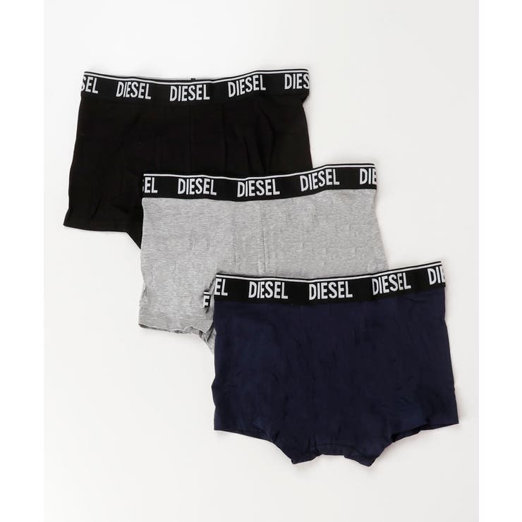 ブルー | DIESEL ディーゼルブランドロゴボクサーパンツアンダーウェア3枚セット 男の… | SHIFFON