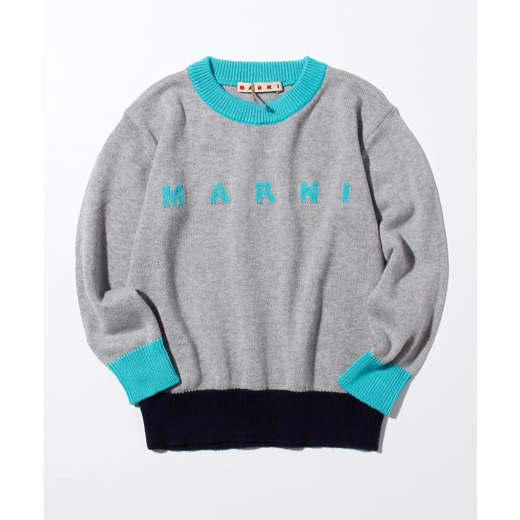 グレー | MARNI マルニ ブランドロゴ長袖ニットセーター | SHIFFON