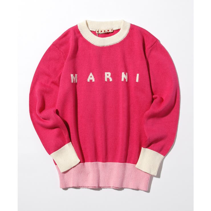 ピンク | MARNI マルニ ブランドロゴ長袖ニットセーター | SHIFFON