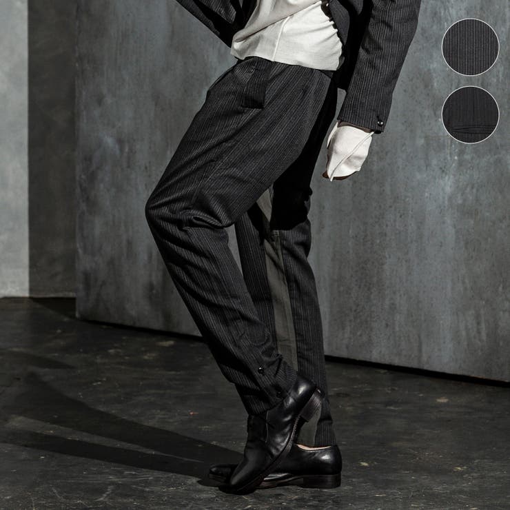 C Diem カルペディエム ストライプサルエルスラックス グレー ブラック 品番 Shnm Shiffon シフォン のメンズ ファッション通販 Shoplist ショップリスト