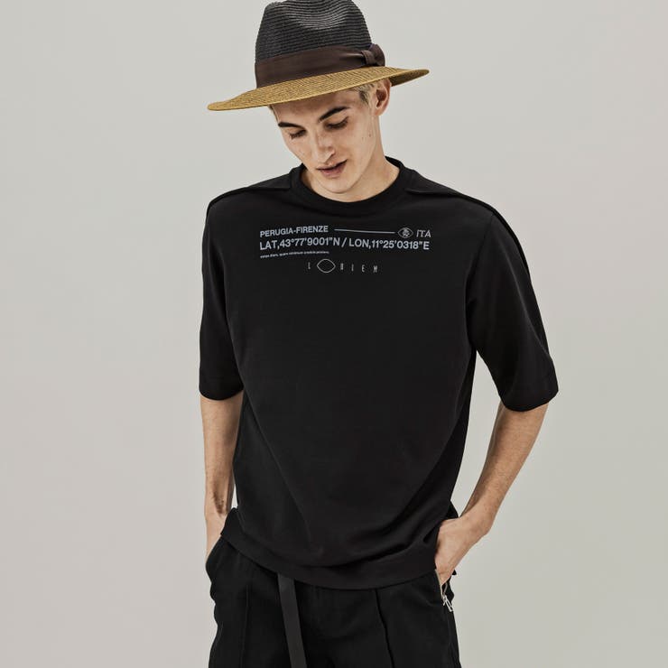 ブラック | C DIEMハイデンプリント半袖Tシャツ | SHIFFON 