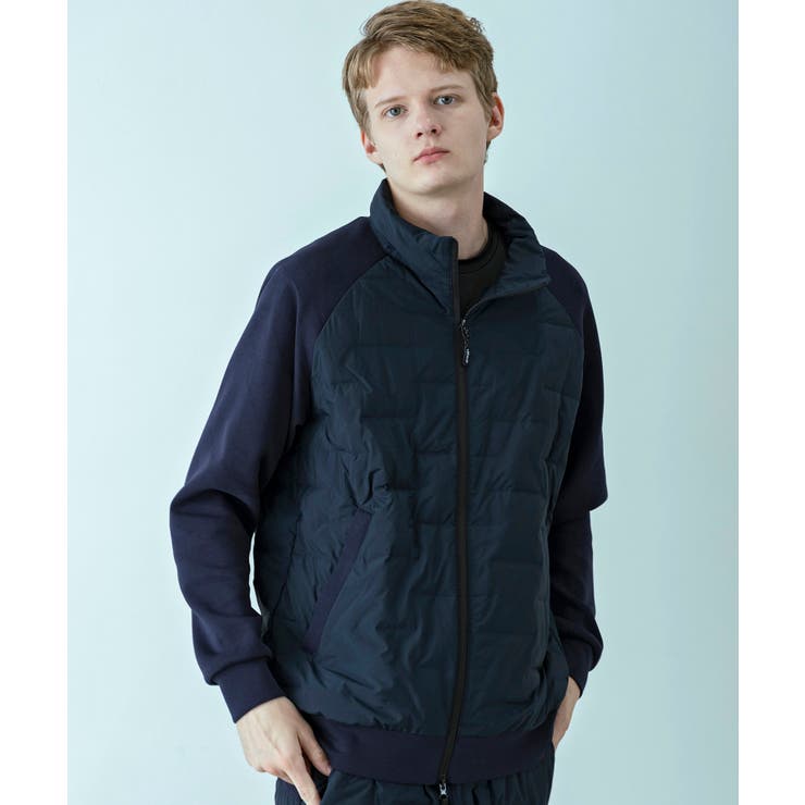 ネイビー | +phenix プラスフェニックス ハイブリッドダウンジャケット | SHIFFON 