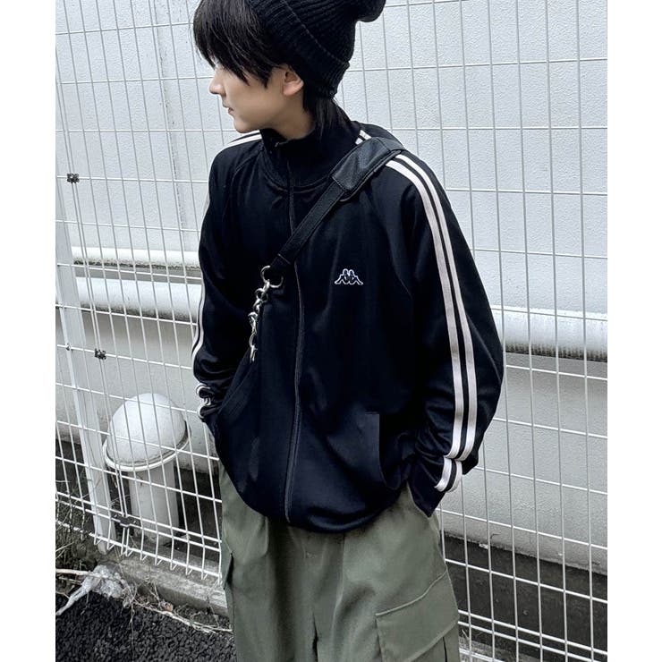 ブラック | KAPPA カッパ 袖ラインジャージ | SHIFFON 