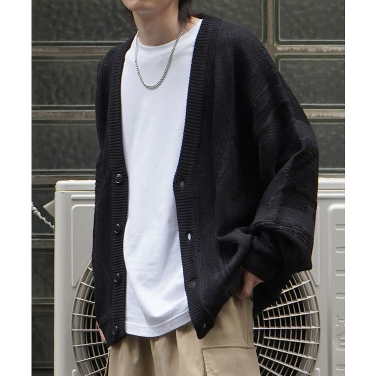 Confirmヴィンテージライク レトロジャガードストライプ柄 ビッグシルエット | SHIFFON  | 詳細画像18 