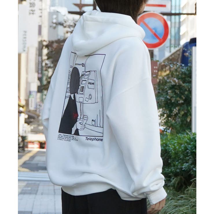 ホワイト | ILL S（イルズ）イラストバックプリント ワンポイント刺繍 | SHIFFON 