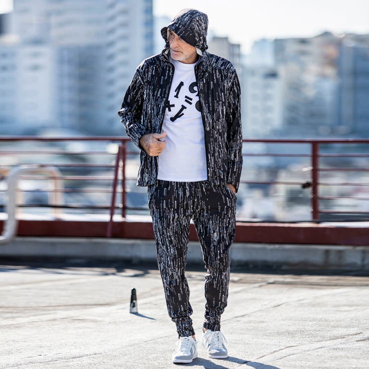 1PIU1UGUALE3 RELAX 4WAY総柄グラフィックサルエルパンツ[品番  