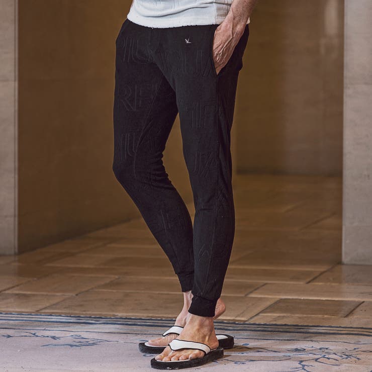 ブラック | 1PIU1UGUALE3 RELAX パイルロゴジョガーパンツ | SHIFFON 