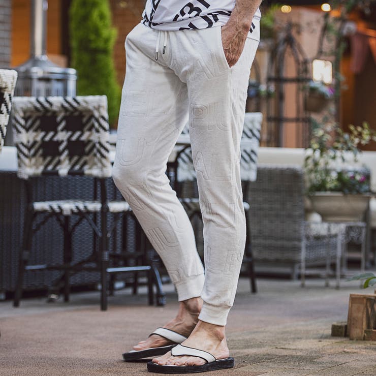 ホワイト | 1PIU1UGUALE3 RELAX パイルロゴジョガーパンツ | SHIFFON 