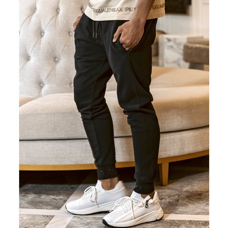 1PIU1UGUALE3 RELAXラインストーンヘムスウェットジョガーパンツ | SHIFFON  | 詳細画像7 