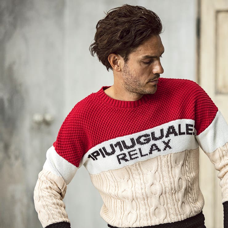 1PIU1UGUALE3 RELAX】ブロッキングクレイジーニット