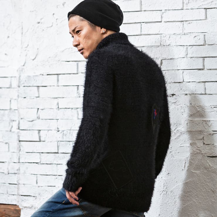 1PIU1UGUALE3 RELAX ワッペンデザイン起毛タートルネックニット[品番