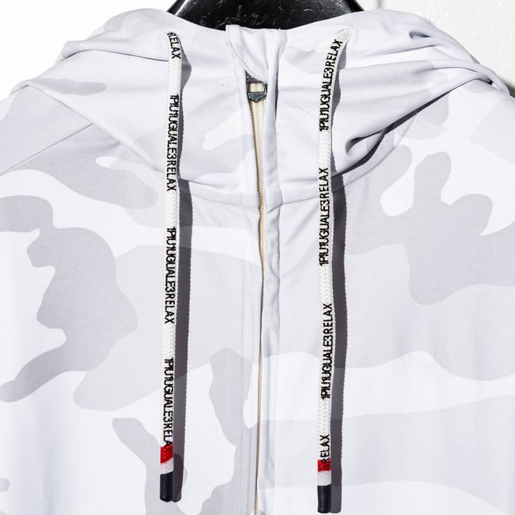 【1PIU1UGUALE3 RELAX】ラッシュガードカモ柄パーカー 1PIU1UGUALE3 RELAX - CAMO LOGO HOODIE / オリジナルカモフラ柄