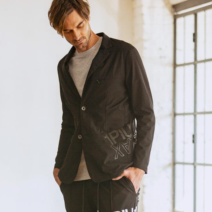 1piu1uguale3テーラードジャケット XXL 白黒チェック