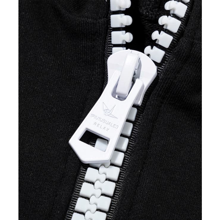 1PIU1UGUALE3 RELAX ビッグファスナーランダムロゴパーカー | SHIFFON  | 詳細画像12 