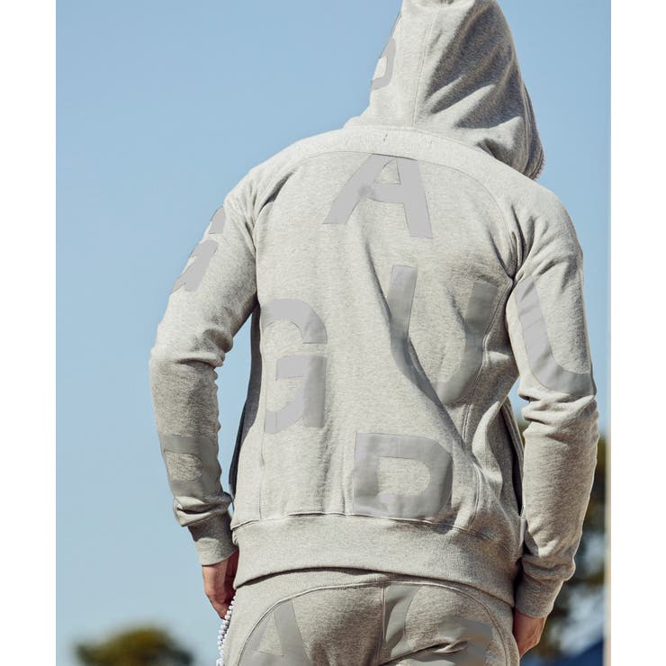 1PIU1UGUALE3 RELAX ビッグファスナーランダムロゴパーカー | SHIFFON  | 詳細画像5 