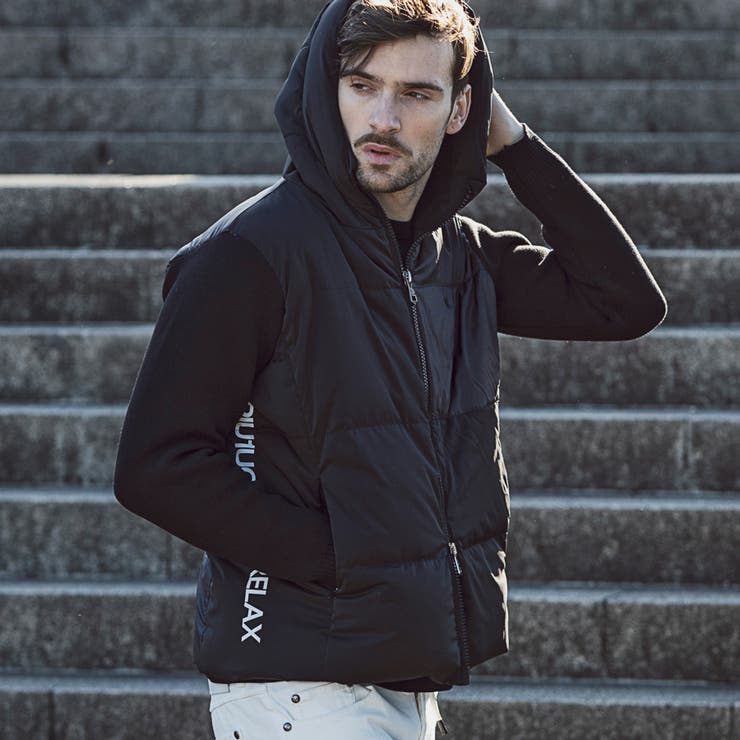 サイドロゴニットコンビリラックスダウンジャケット | SHIFFON  | 詳細画像10 