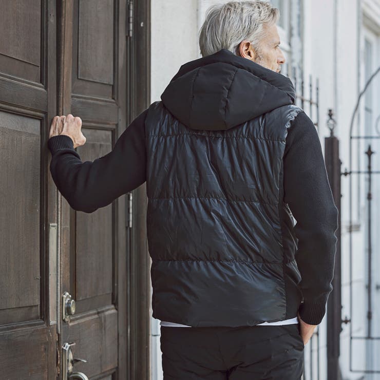 サイドロゴニットコンビリラックスダウンジャケット | SHIFFON  | 詳細画像3 