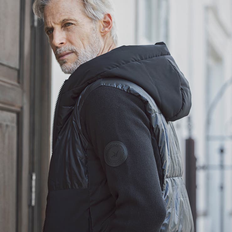 サイドロゴニットコンビリラックスダウンジャケット | SHIFFON  | 詳細画像9 