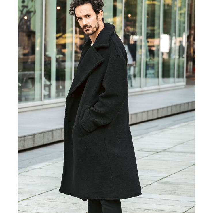 1PIU1UGUALE3 RELAXチェスターコート グレー/ブラック サイズM 【公式