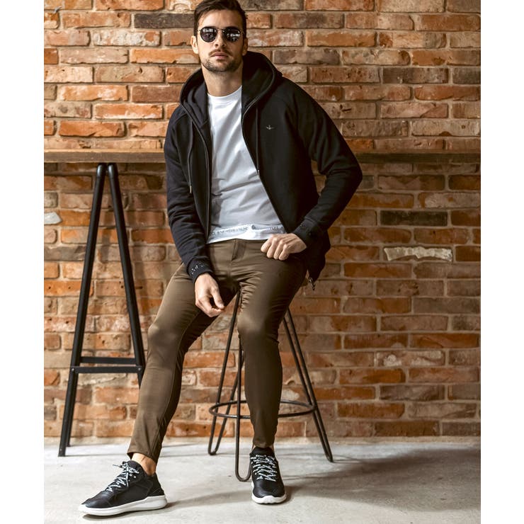 1PIU1UGUALE3 RELAXラインストーンカフスウェットジップパーカー | SHIFFON  | 詳細画像11 